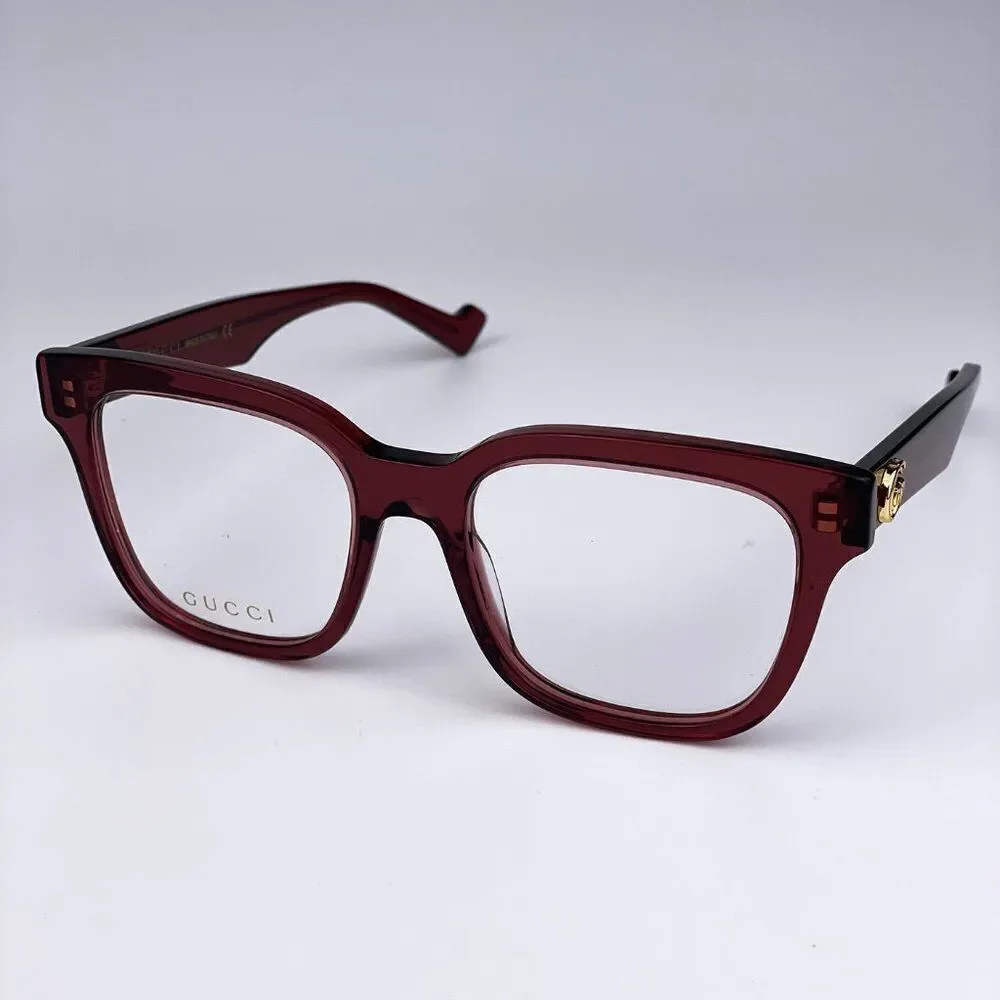 NEW  Gucci GG0958O 006 Burgundy Square Unisex Eyeglasses